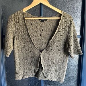 Express Cropped Knit Cardigan